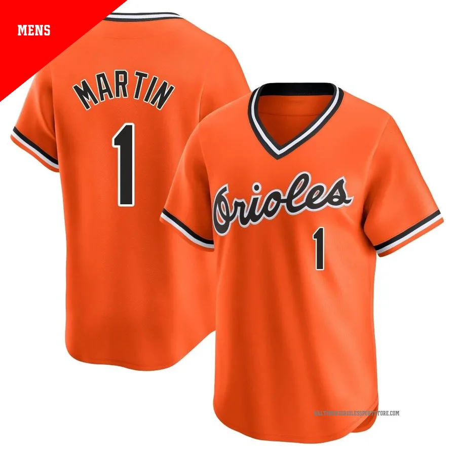 Baltimore Orioles ＃1 Richie Martin Men's Orange Limited Cooperstown Collection Jersey