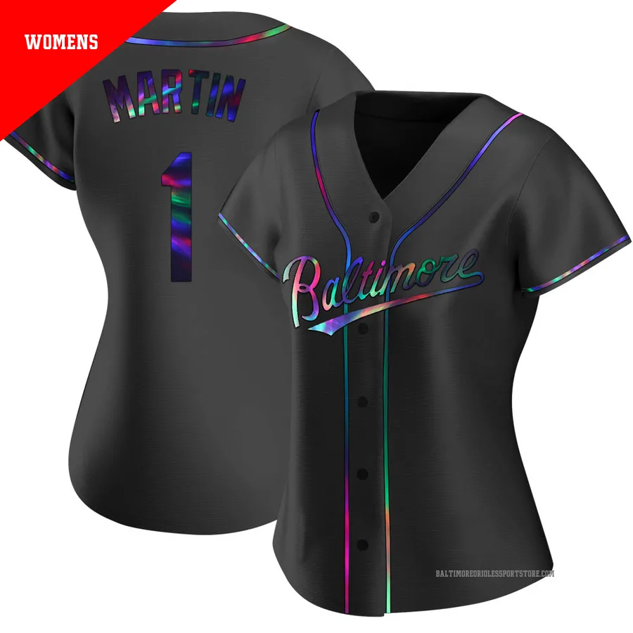 Baltimore Orioles ＃1 Richie Martin Women's Black Replica Holographic Alternate Jersey