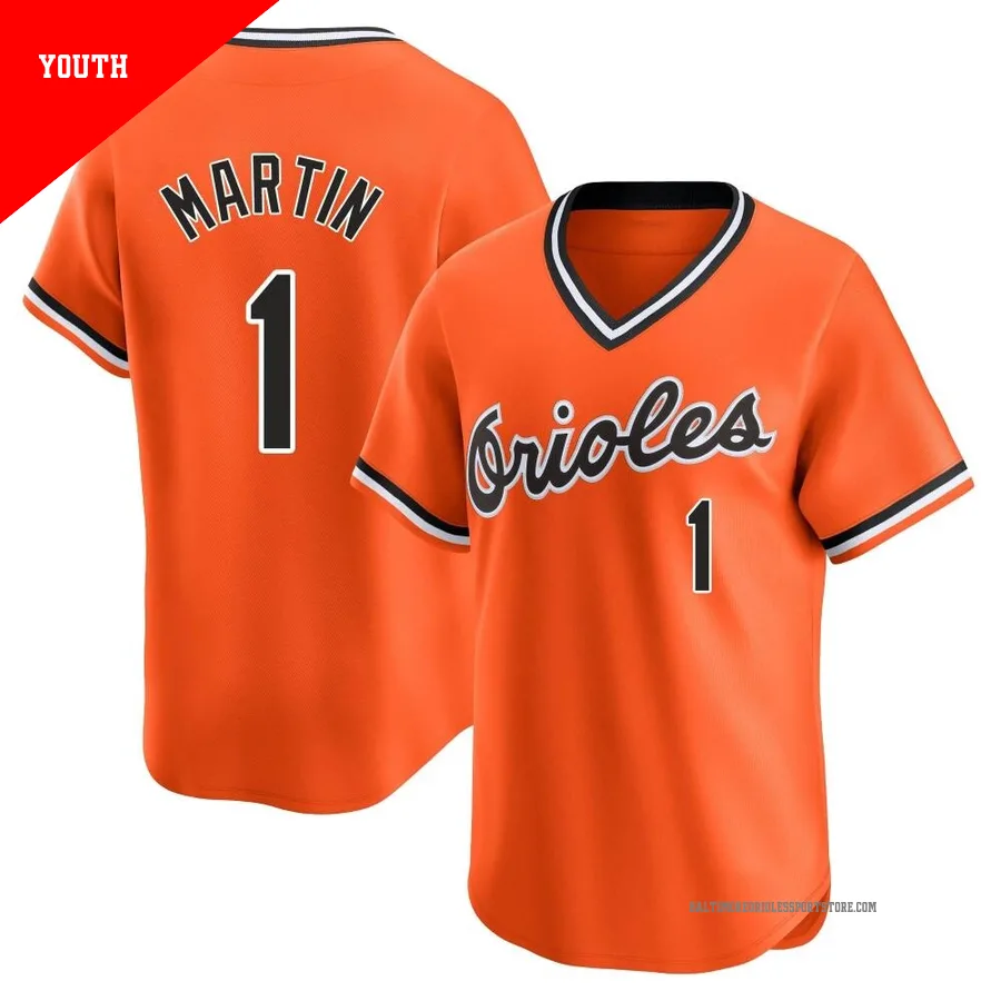 Baltimore Orioles ＃1 Richie Martin Youth Orange Limited Cooperstown Collection Jersey
