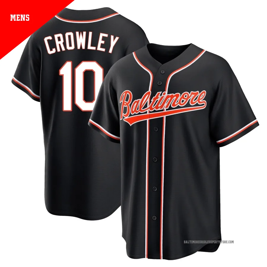 Baltimore Orioles ＃10 Terry Crowley Men's Black Replica Fashion Out Jersey