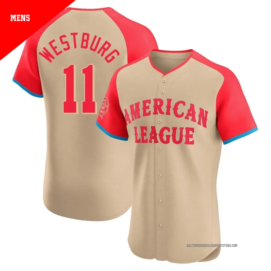 Baltimore Orioles ＃11 Jordan Westburg Men's Cream Elite American League 2024 All-Star Game Jersey