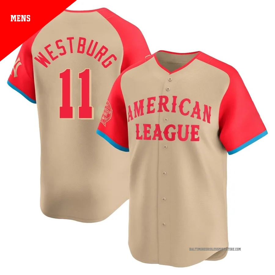 Baltimore Orioles ＃11 Jordan Westburg Men's Cream Limited American League 2024 All-Star Game Jersey