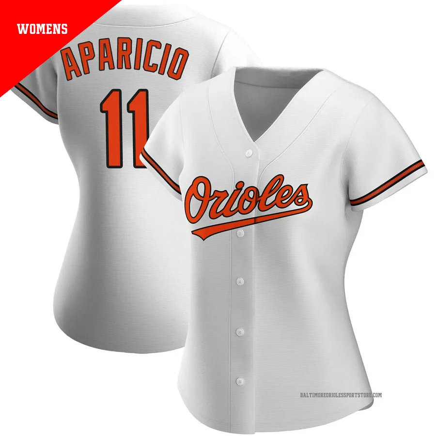 Baltimore Orioles ＃11 Luis Aparicio Women's White Replica Home Jersey