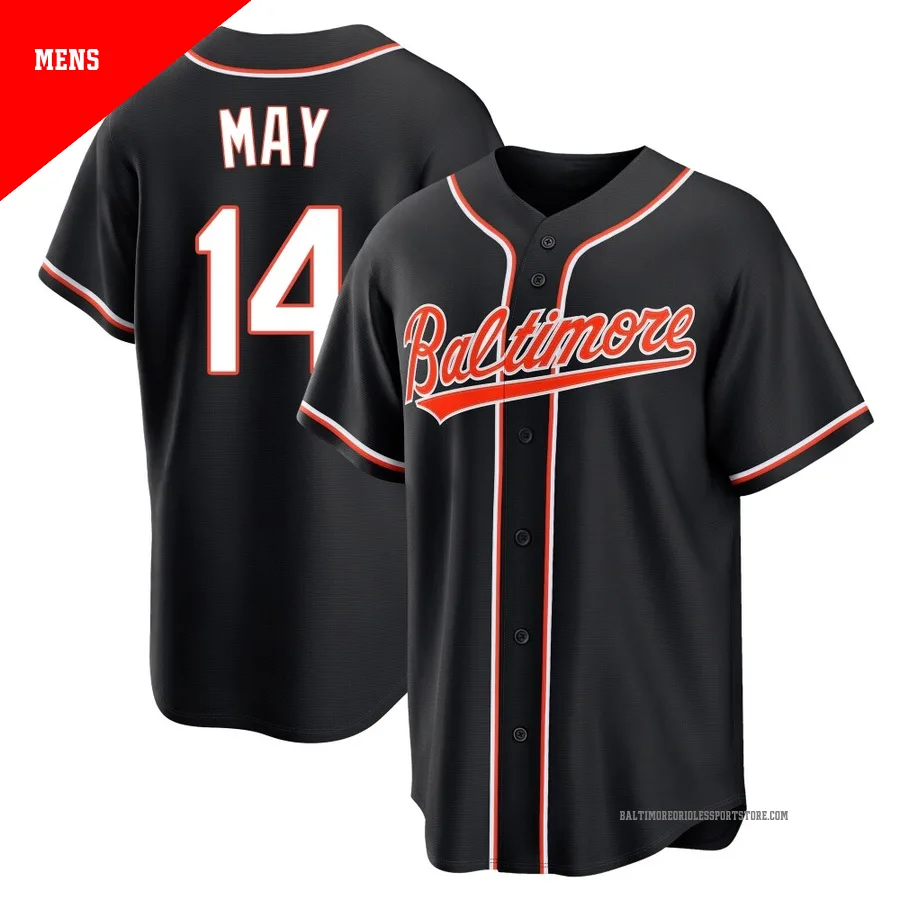 Baltimore Orioles ＃14 Lee May Men's Black Replica Fashion Out Jersey