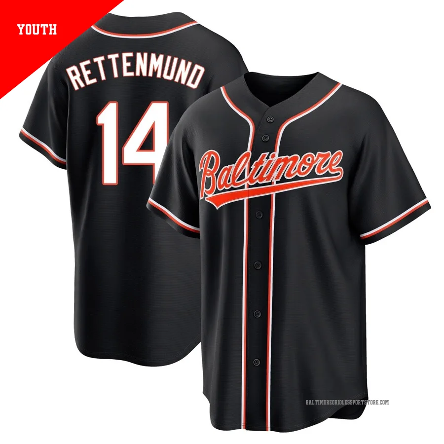 Baltimore Orioles ＃14 Merv Rettenmund Youth Black Replica Fashion Out Jersey