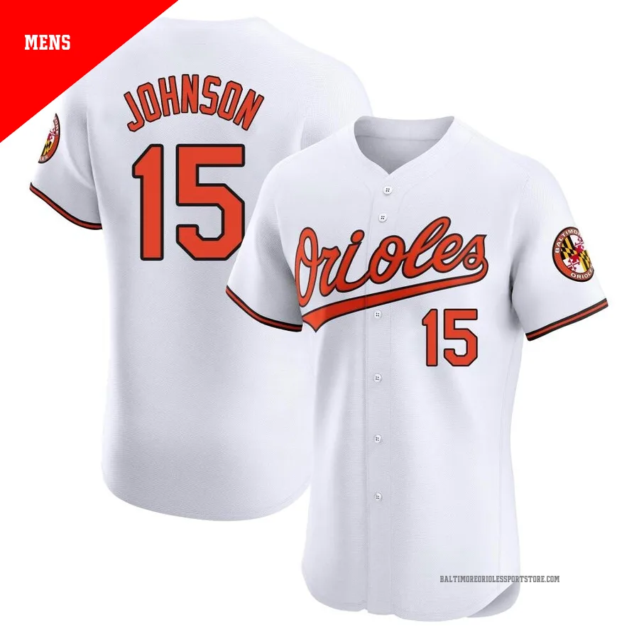 Baltimore Orioles ＃15 Davey Johnson Men's White Elite Home Jersey