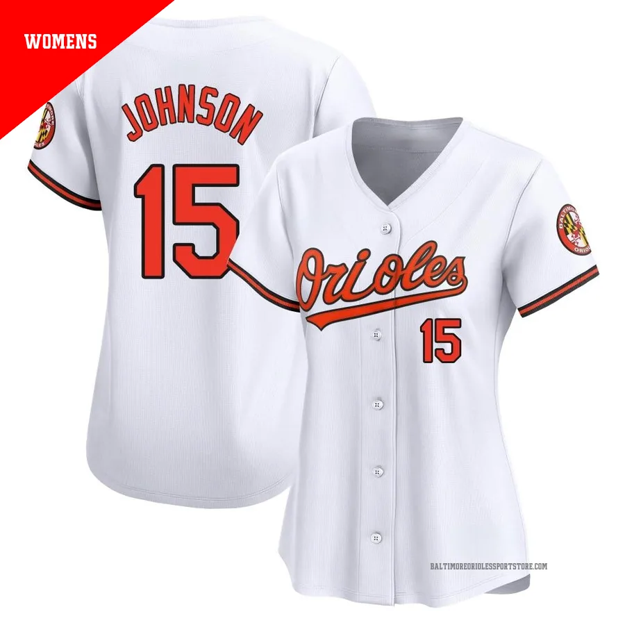 Baltimore Orioles ＃15 Davey Johnson Women's White Limited Home Jersey