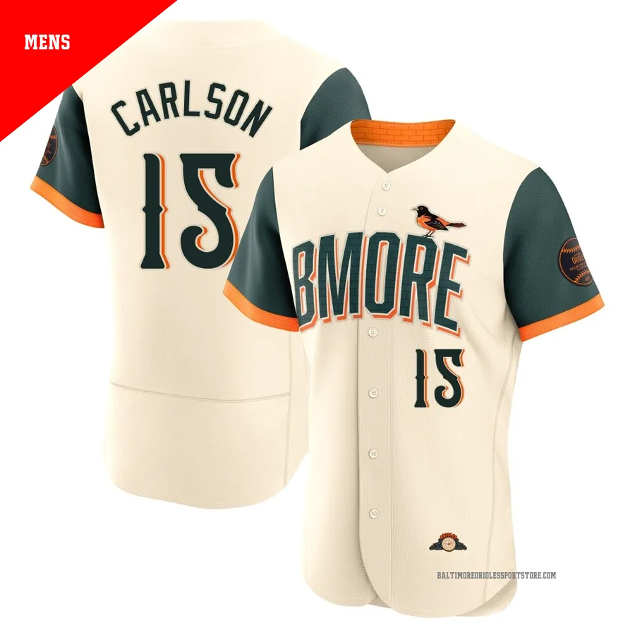 Baltimore Orioles ＃15 Dylan Carlson Men's Cream Authentic 2026 City Connect Stadium Jersey