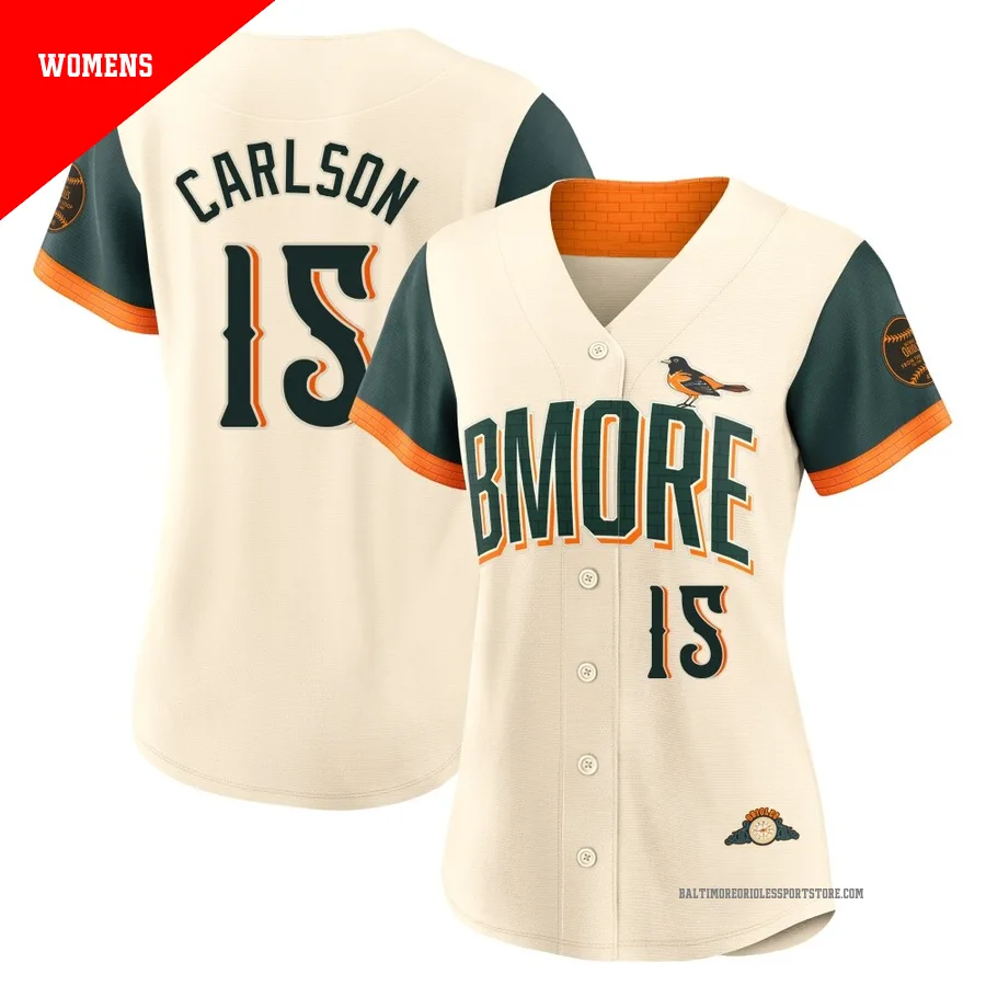 Baltimore Orioles ＃15 Dylan Carlson Women's Cream Limited 2026 City Connect Stadium Jersey
