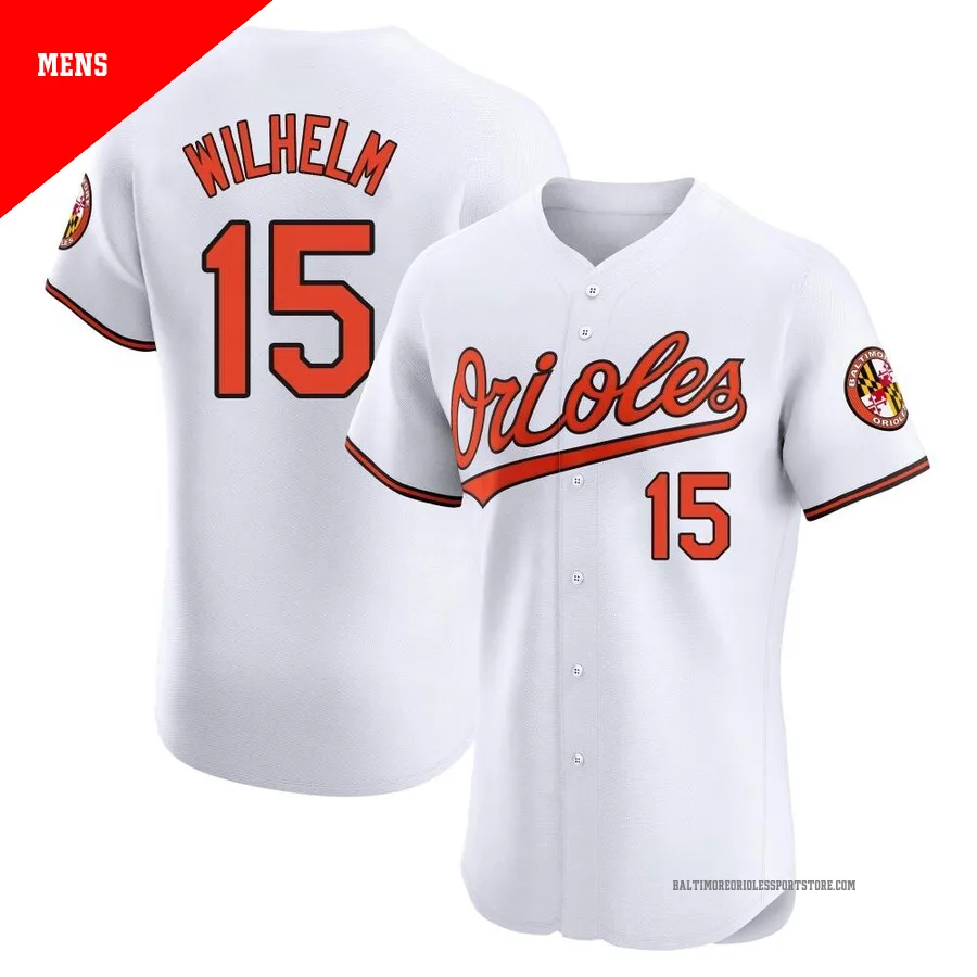 Baltimore Orioles ＃15 Hoyt Wilhelm Men's White Elite Home Jersey