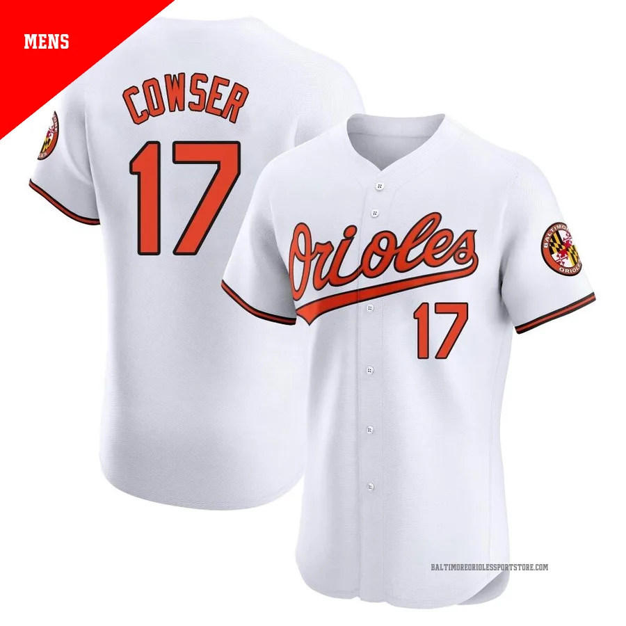 Baltimore Orioles ＃17 Colton Cowser Men's White Elite Home Jersey