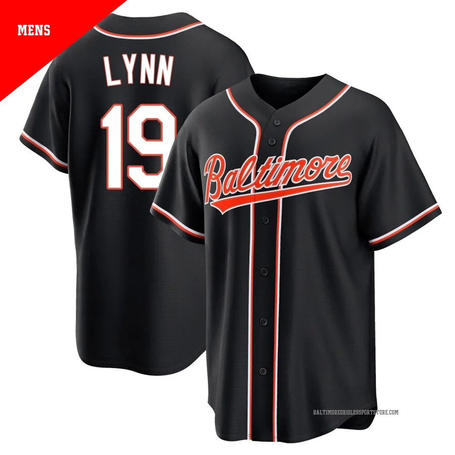 Baltimore Orioles ＃19 Fred Lynn Men's Black Replica Fashion Out Jersey