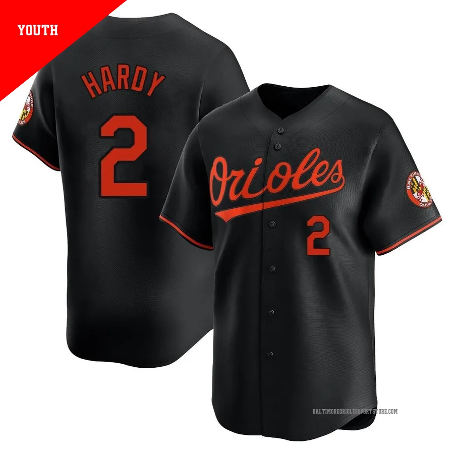 Baltimore Orioles ＃2 J.J. Hardy Youth Black Limited Alternate Jersey