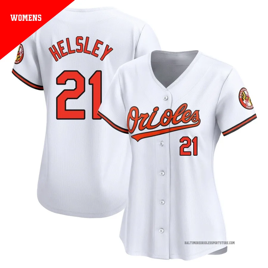 Baltimore Orioles ＃21 Ryan Helsley Women's White Limited Home Jersey