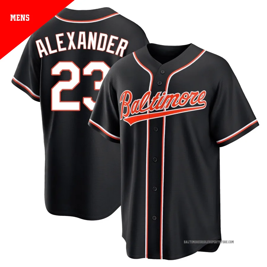 Baltimore Orioles ＃23 Blaze Alexander Men's Black Replica Fashion Out Jersey