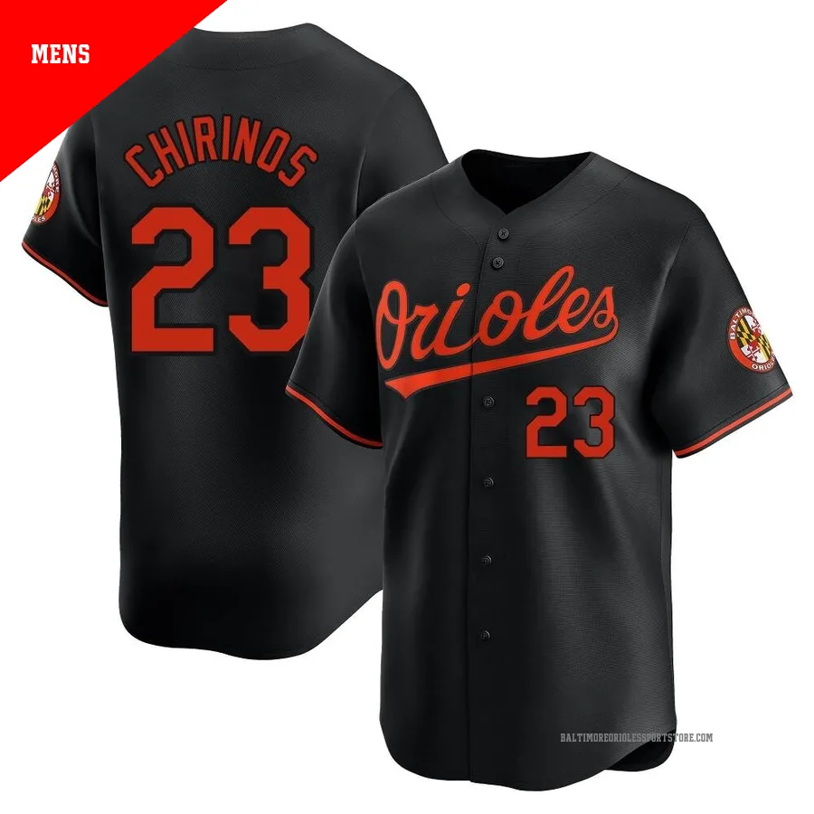 Baltimore Orioles ＃23 Robinson Chirinos Men's Black Limited Alternate Jersey