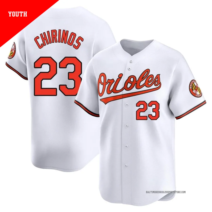 Baltimore Orioles ＃23 Robinson Chirinos Youth White Limited Home Jersey