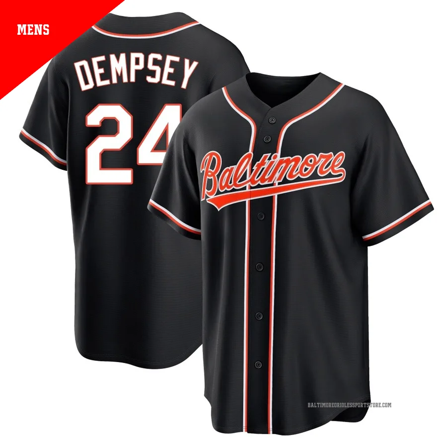 Baltimore Orioles ＃24 Rick Dempsey Men's Black Replica Fashion Out Jersey