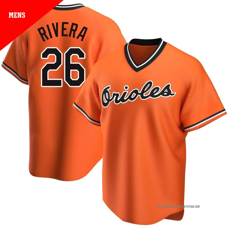 Baltimore Orioles ＃26 Emmanuel Rivera Men's Orange Replica Alternate Cooperstown Collection Jersey