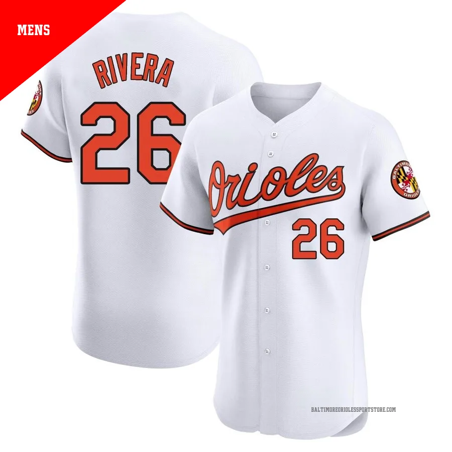 Baltimore Orioles ＃26 Emmanuel Rivera Men's White Elite Home Jersey