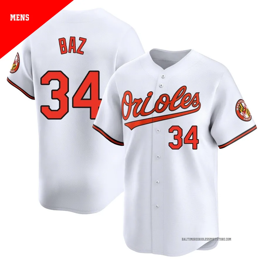 Baltimore Orioles ＃34 Shane Baz Men's White Limited Home Jersey