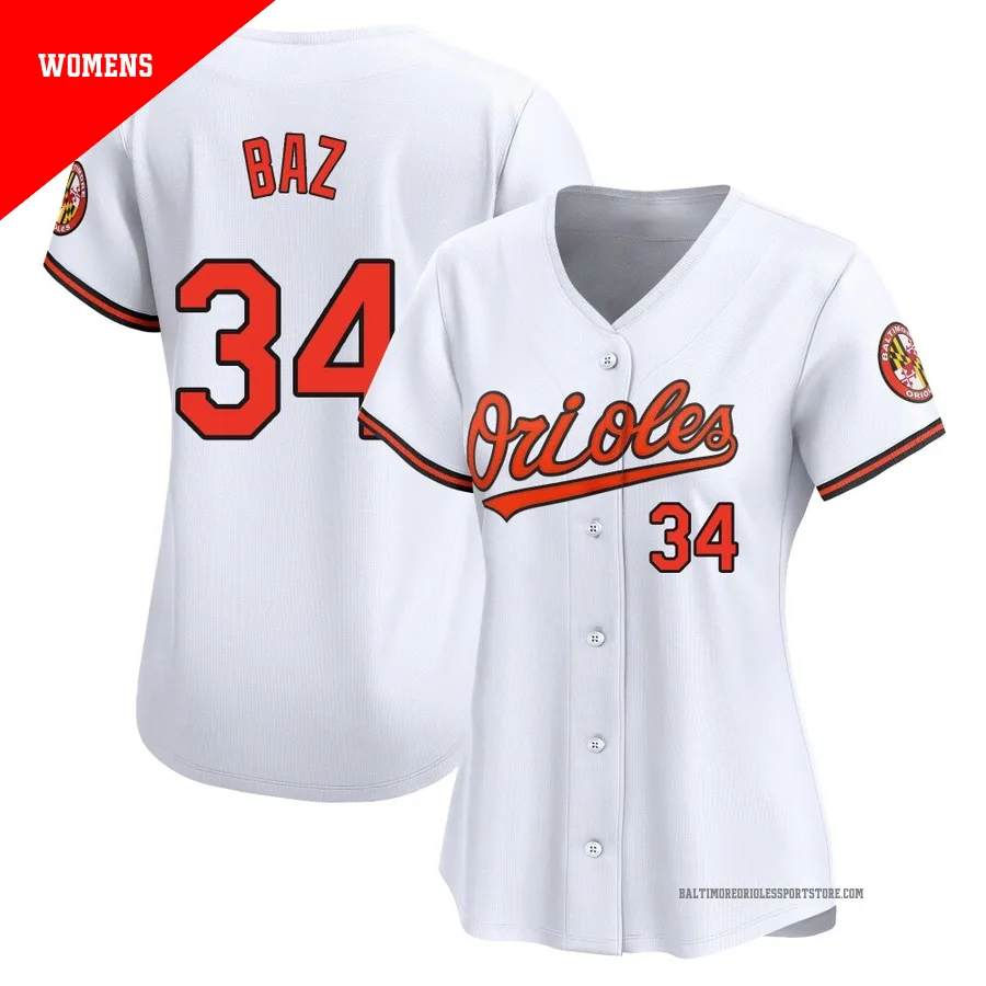 Baltimore Orioles ＃34 Shane Baz Women's White Limited Home Jersey