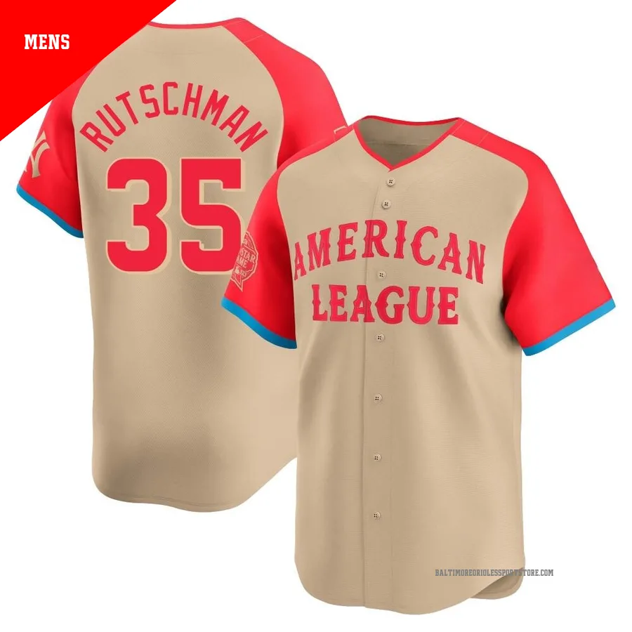 Baltimore Orioles ＃35 Adley Rutschman Men's Cream Limited American League 2024 All-Star Game Jersey