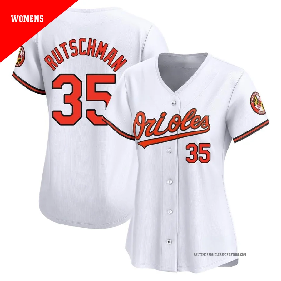 Baltimore Orioles ＃35 Adley Rutschman Women's White Limited Home Jersey