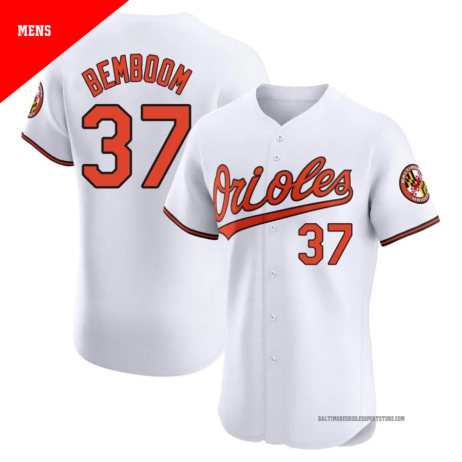 Baltimore Orioles ＃37 Anthony Bemboom Men's White Elite Home Jersey