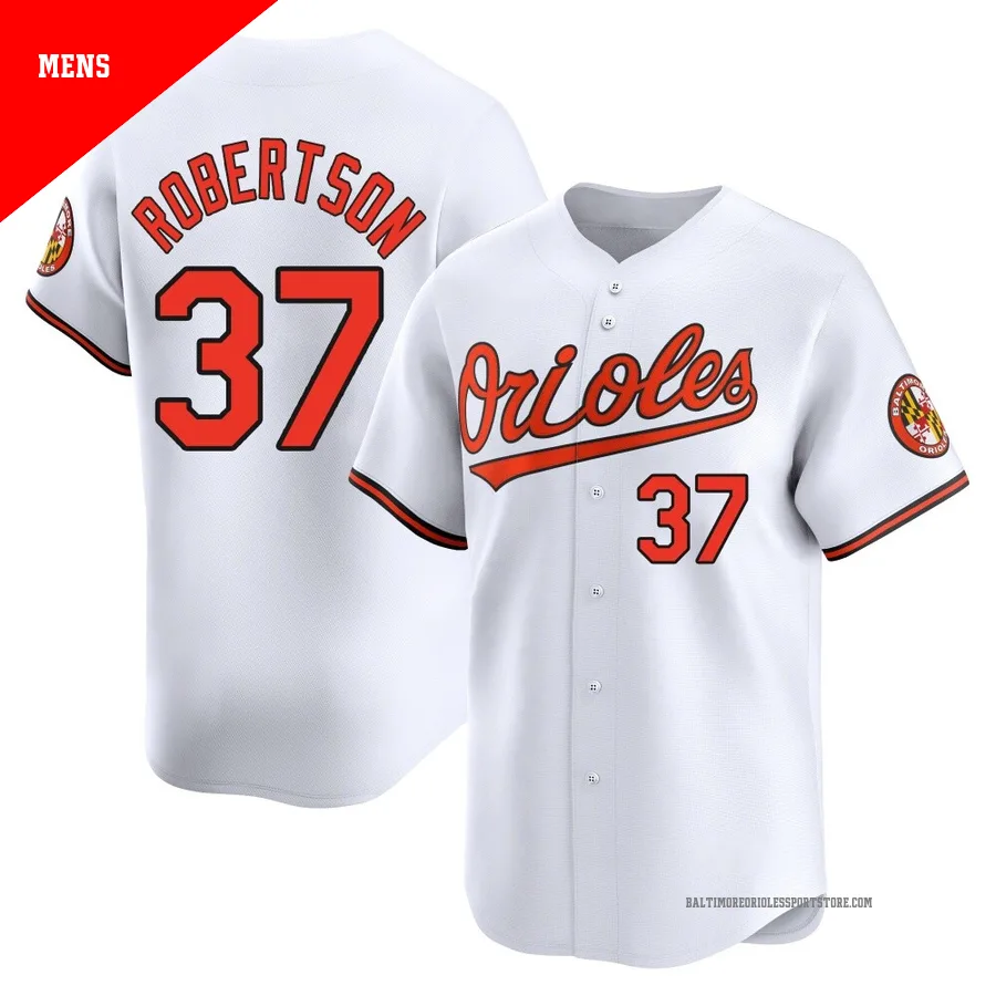 Baltimore Orioles ＃37 Will Robertson Men's White Limited Home Jersey