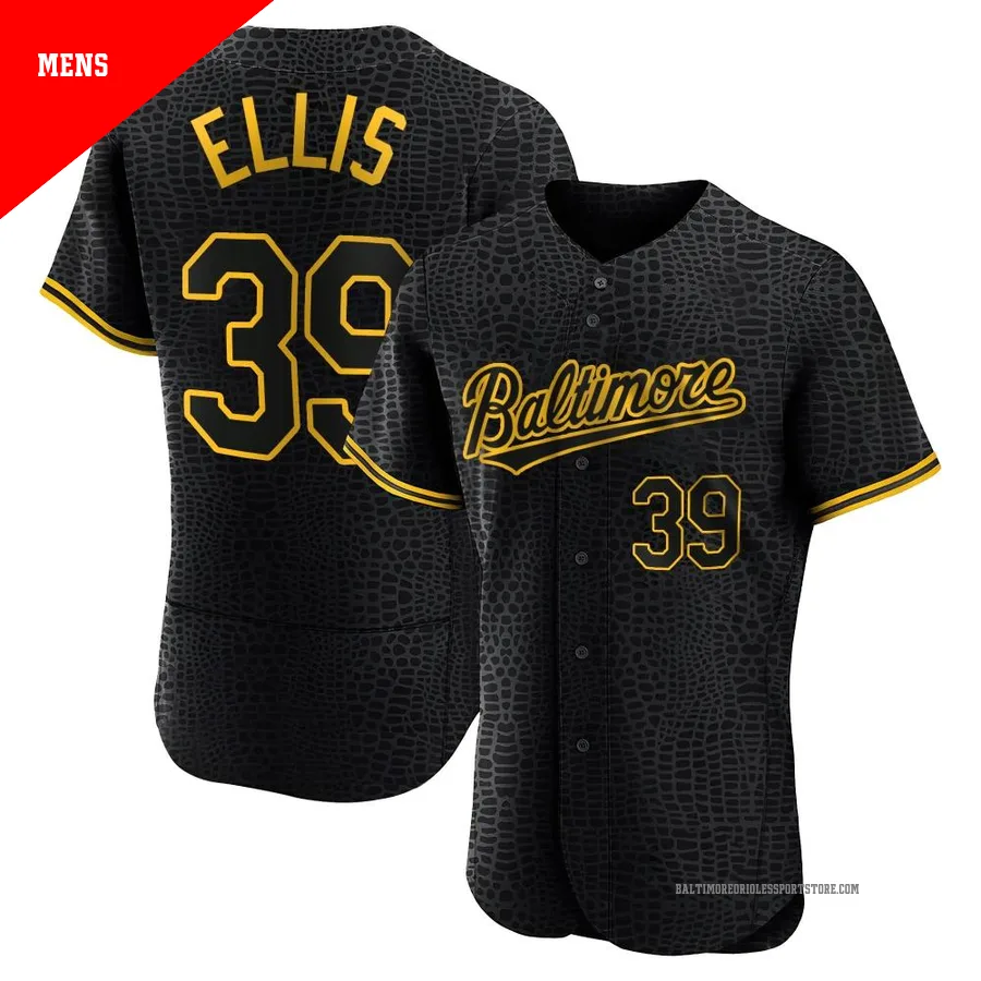 Baltimore Orioles ＃39 Chris Ellis Men's Black Authentic Snake Skin City Jersey