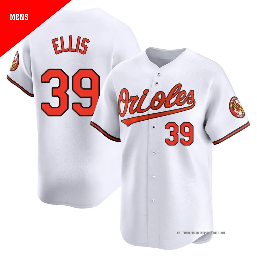 Baltimore Orioles ＃39 Chris Ellis Men's White Limited Home Jersey