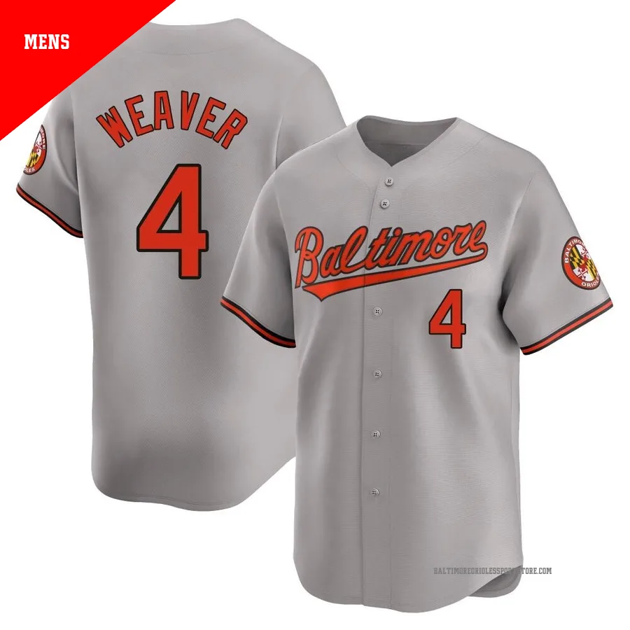 Baltimore Orioles ＃4 Earl Weaver Men's Gray Limited Road Jersey