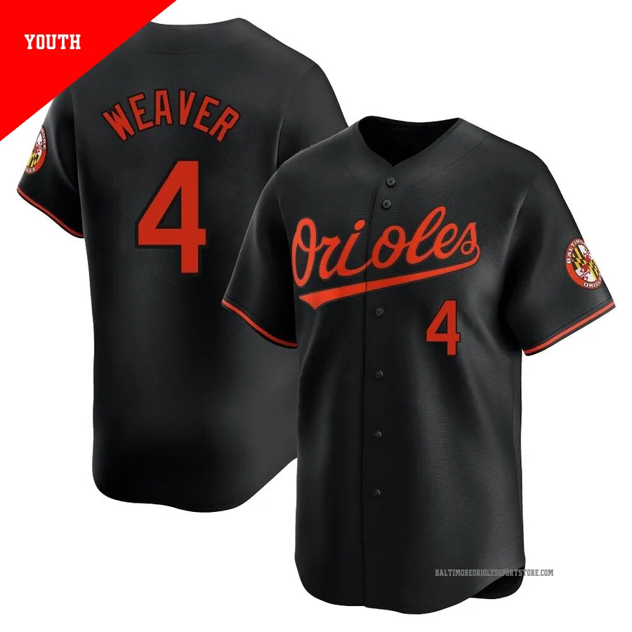 Baltimore Orioles ＃4 Earl Weaver Youth Black Limited Alternate Jersey
