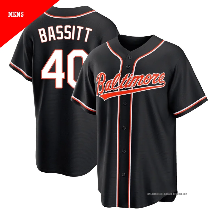 Baltimore Orioles ＃40 Chris Bassitt Men's Black Replica Fashion Out Jersey