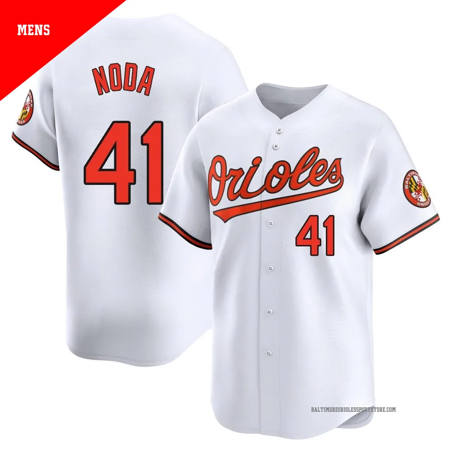 Baltimore Orioles ＃41 Ryan Noda Men's White Limited Home Jersey