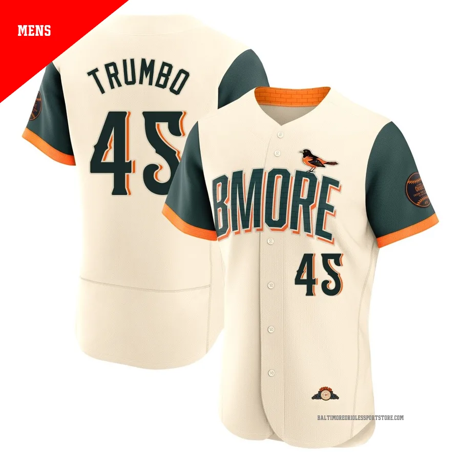 Baltimore Orioles ＃45 Mark Trumbo Men's Cream Authentic 2026 City Connect Stadium Jersey