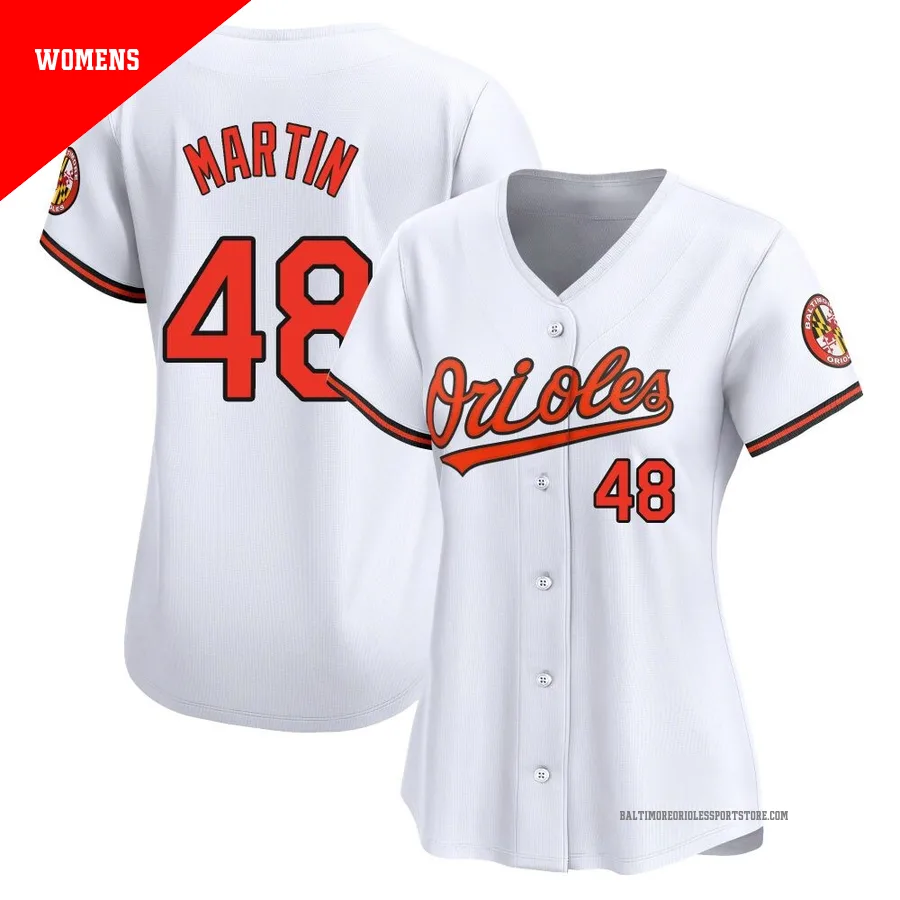 Baltimore Orioles ＃48 Corbin Martin Women's White Limited Home Jersey