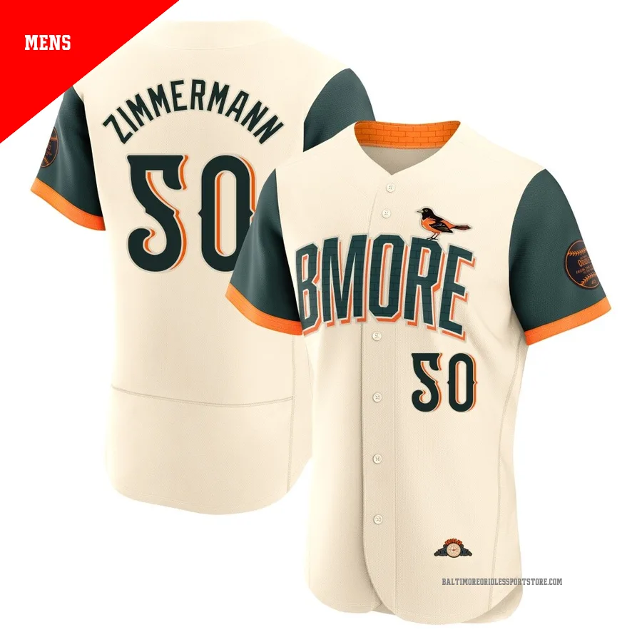 Baltimore Orioles ＃50 Bruce Zimmermann Men's Cream Authentic 2026 City Connect Stadium Jersey
