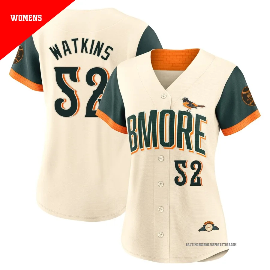 Baltimore Orioles ＃52 Spenser Watkins Women's Cream Limited 2026 City Connect Stadium Jersey
