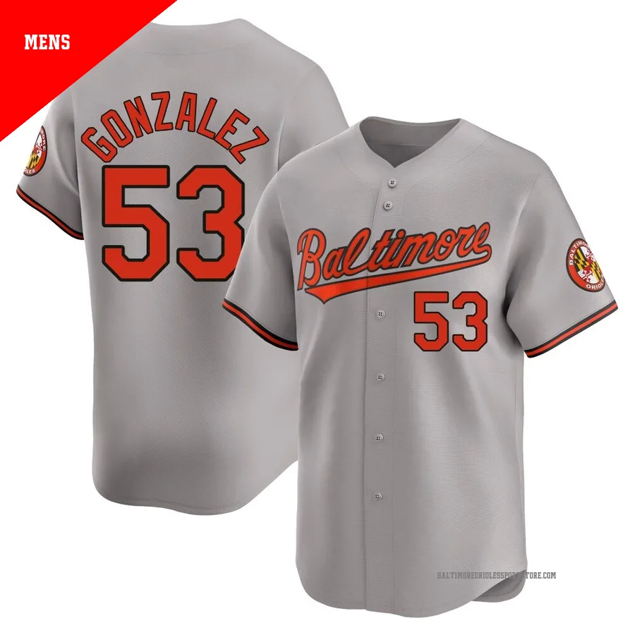 Baltimore Orioles ＃53 Luis Gonzalez Men's Gray Limited Road Jersey