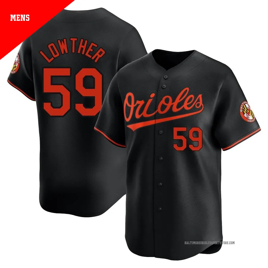Baltimore Orioles ＃59 Zac Lowther Men's Black Limited Alternate Jersey