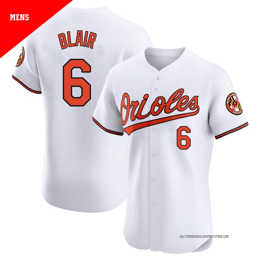 Baltimore Orioles ＃6 Paul Blair Men's White Elite Home Jersey