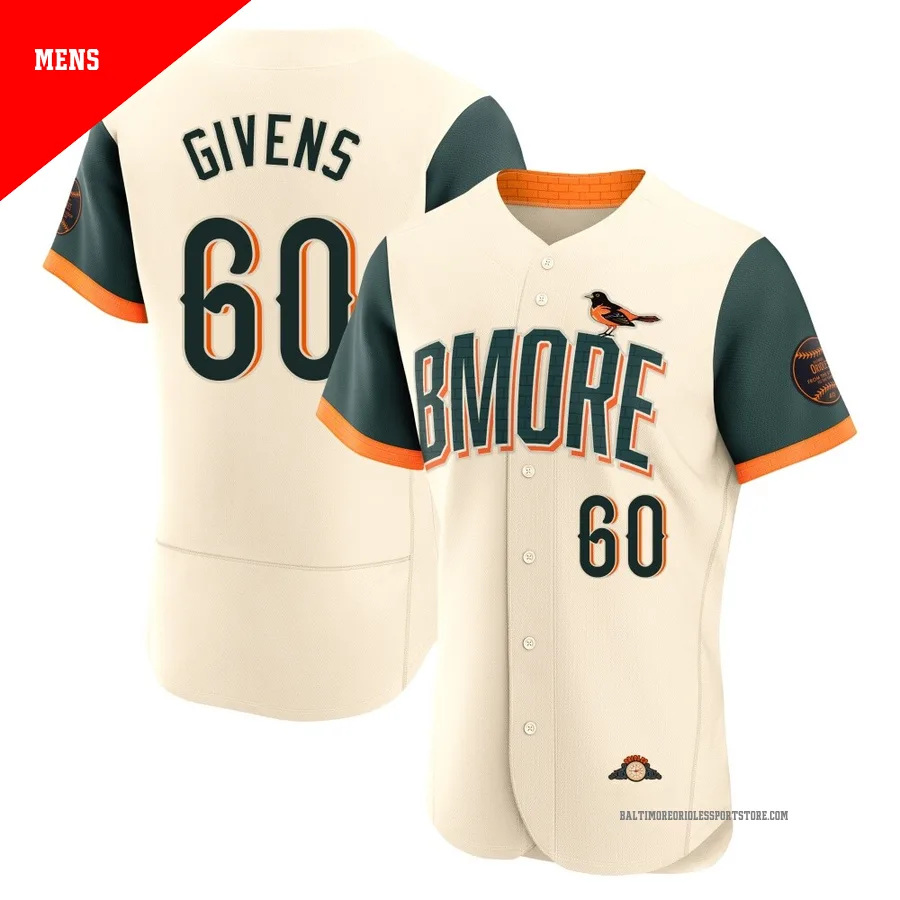 Baltimore Orioles ＃60 Mychal Givens Men's Cream Authentic 2026 City Connect Stadium Jersey