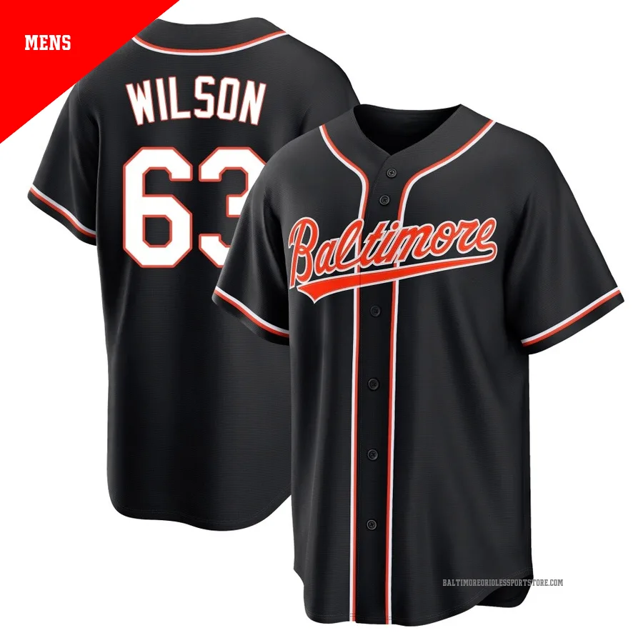 Baltimore Orioles ＃63 Tyler Wilson Men's Black Replica Fashion Out Jersey