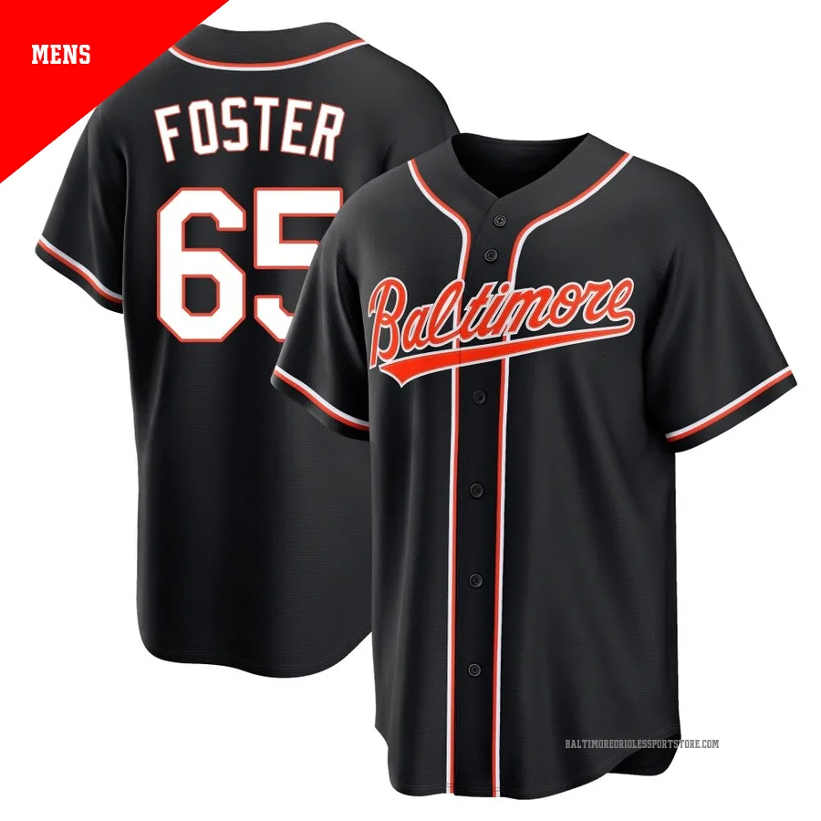 Baltimore Orioles ＃65 Cameron Foster Men's Black Replica Fashion Out Jersey