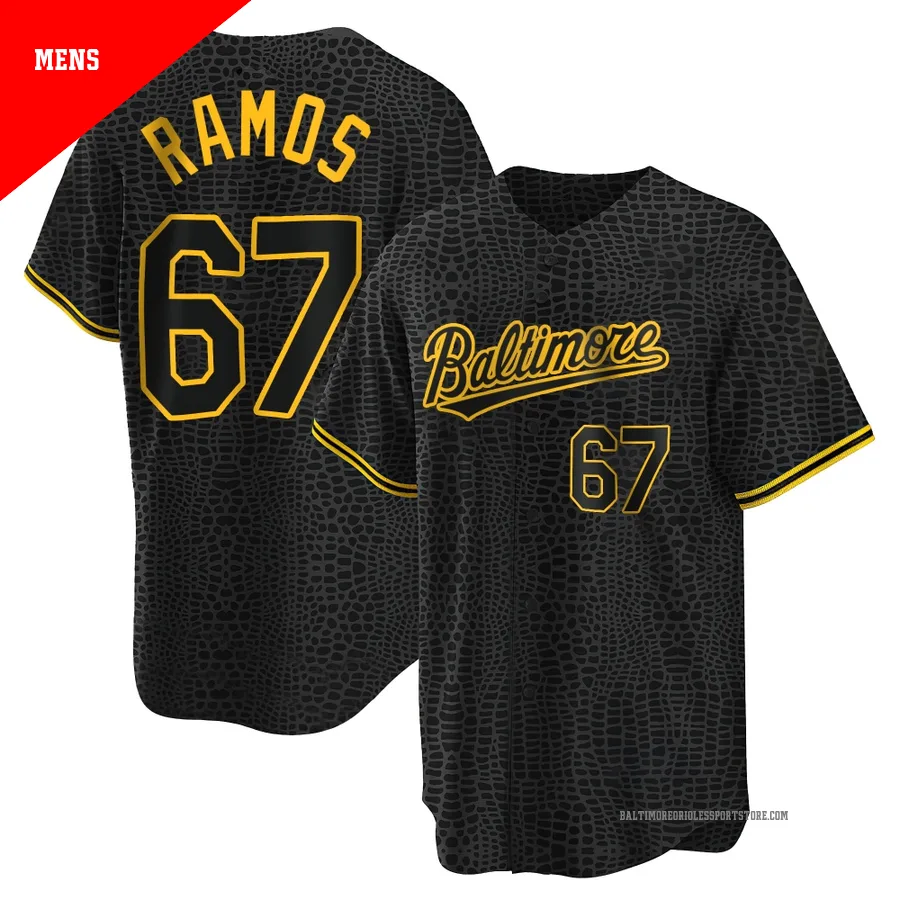 Baltimore Orioles ＃67 Bryan Ramos Men's Black Replica Snake Skin City Jersey