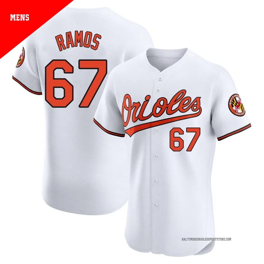 Baltimore Orioles ＃67 Bryan Ramos Men's White Elite Home Jersey