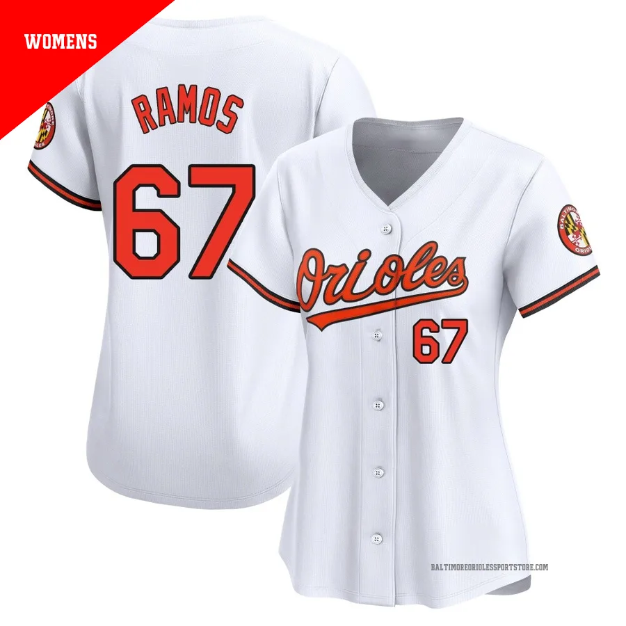 Baltimore Orioles ＃67 Bryan Ramos Women's White Limited Home Jersey