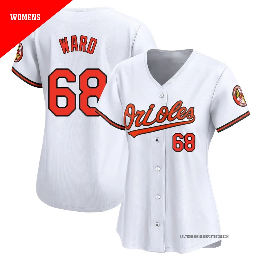 Baltimore Orioles ＃68 Thaddeus Ward Women's White Limited Home Jersey